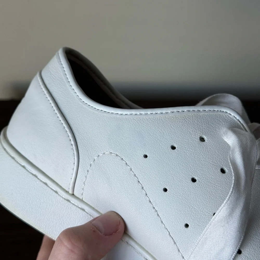 Vionic Keke Leather Sneakers Ribbon Laces in White - Picture 10 of 10
